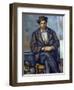 Seated Peasant-Paul Cézanne-Framed Giclee Print