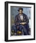 Seated Peasant-Paul Cézanne-Framed Giclee Print