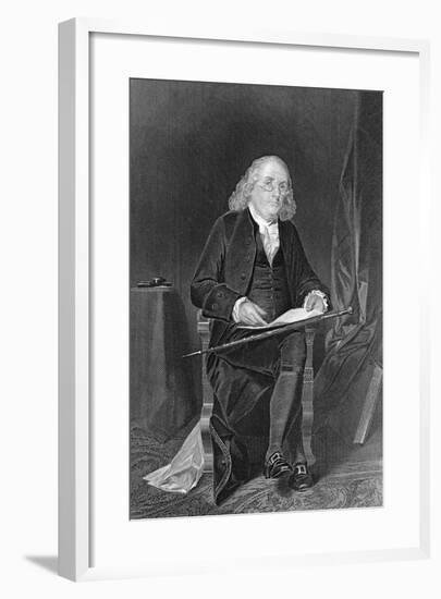 Seated Portrait of Benjamin Franklin-null-Framed Giclee Print