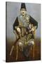 Seated Portrait of Nasir Al-Din Shah Qajar Persia, circa 1850-1870-null-Stretched Canvas