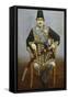 Seated Portrait of Nasir Al-Din Shah Qajar Persia, circa 1850-1870-null-Framed Stretched Canvas