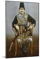 Seated Portrait of Nasir Al-Din Shah Qajar Persia, circa 1850-1870-null-Mounted Giclee Print