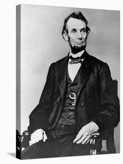 Seated Portrait of President Abraham Lincoln-null-Stretched Canvas