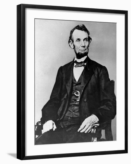 Seated Portrait of President Abraham Lincoln-null-Framed Photographic Print