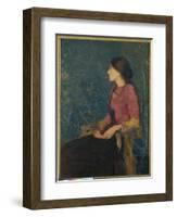 Seated Portrait of Thadee-Caroline Jacquet, Later Madame Aman-Jean, Before 1892-Edmond-francois Aman-jean-Framed Giclee Print