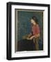 Seated Portrait of Thadee-Caroline Jacquet, Later Madame Aman-Jean, Before 1892-Edmond-francois Aman-jean-Framed Giclee Print