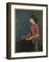 Seated Portrait of Thadee-Caroline Jacquet, Later Madame Aman-Jean, Before 1892-Edmond-francois Aman-jean-Framed Giclee Print