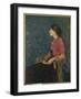 Seated Portrait of Thadee-Caroline Jacquet, Later Madame Aman-Jean, Before 1892-Edmond-francois Aman-jean-Framed Giclee Print