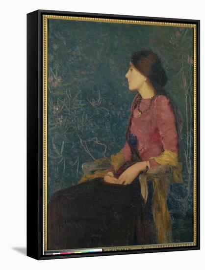 Seated Portrait of Thadee-Caroline Jacquet, Later Madame Aman-Jean, Before 1892-Edmond-francois Aman-jean-Framed Stretched Canvas