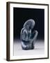 Seated Scribe, New Kingdom, 1391-1353 BC (Greywacke)-Egyptian 18th Dynasty-Framed Giclee Print