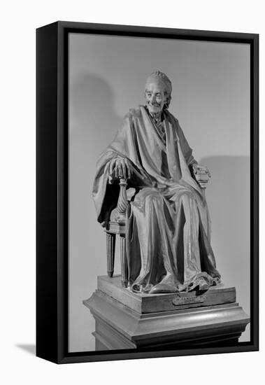 Seated Sculpture of Voltaire (1694-1778)-Jean-Antoine Houdon-Framed Stretched Canvas