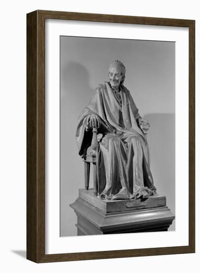 Seated Sculpture of Voltaire (1694-1778)-Jean-Antoine Houdon-Framed Giclee Print
