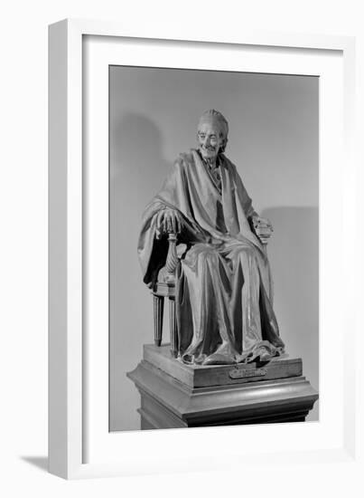 Seated Sculpture of Voltaire (1694-1778)-Jean-Antoine Houdon-Framed Giclee Print