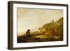 Seated Shepherd with Cows and Sheep in a Meadow, 1644 (Oil on Oak Panel)-Aelbert Cuyp-Framed Giclee Print