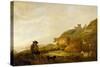 Seated Shepherd with Cows and Sheep in a Meadow, 1644 (Oil on Oak Panel)-Aelbert Cuyp-Stretched Canvas