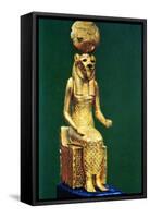 Seated Statuette of the Ancient Egyptian Goddess Sekhmet, 16th-13th Century Bc-null-Framed Stretched Canvas