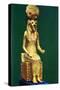 Seated Statuette of the Ancient Egyptian Goddess Sekhmet, 16th-13th Century Bc-null-Stretched Canvas