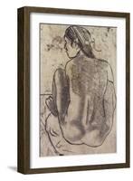 Seated Tahitian Nude from the Back; Tahitienne Nue De Dos Assise-Paul Gauguin-Framed Giclee Print