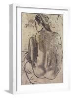 Seated Tahitian Nude from the Back; Tahitienne Nue De Dos Assise-Paul Gauguin-Framed Giclee Print