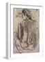 Seated Tahitian Nude from the Back; Tahitienne Nue De Dos Assise-Paul Gauguin-Framed Giclee Print