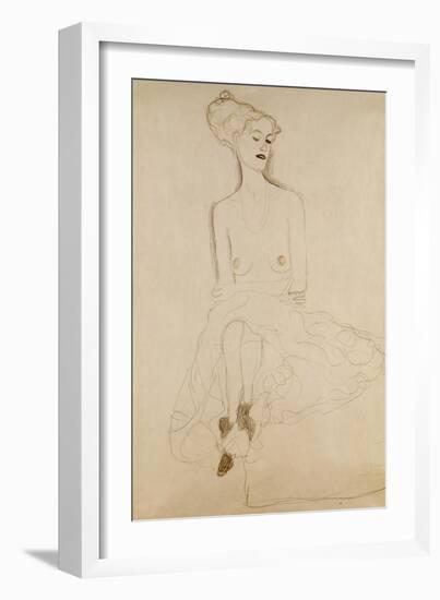 Seated Woman, 1908-Gustav Klimt-Framed Giclee Print