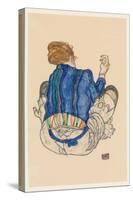 Seated Woman, Back View, 1917-Egon Schiele-Stretched Canvas