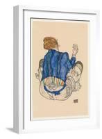 Seated Woman, Back View, 1917-Egon Schiele-Framed Giclee Print