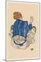 Seated Woman, Back View, 1917-Egon Schiele-Mounted Giclee Print