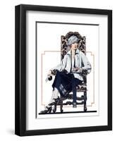 "Seated Woman,"February 17, 1923-C. Coles Phillips-Framed Premium Giclee Print