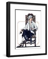 "Seated Woman,"February 17, 1923-C. Coles Phillips-Framed Giclee Print