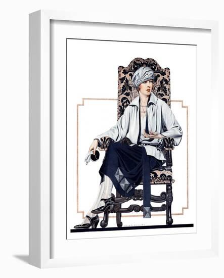"Seated Woman,"February 17, 1923-C. Coles Phillips-Framed Giclee Print