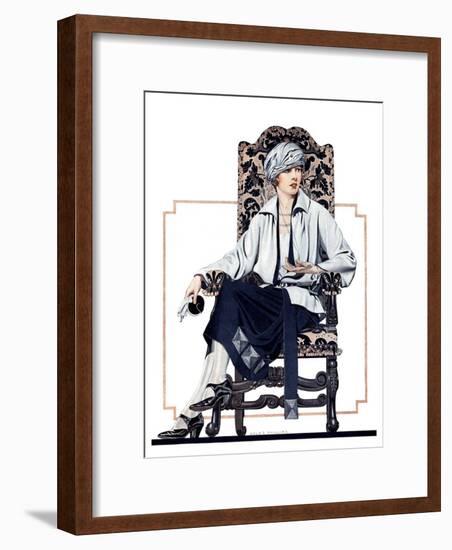 "Seated Woman,"February 17, 1923-C. Coles Phillips-Framed Giclee Print