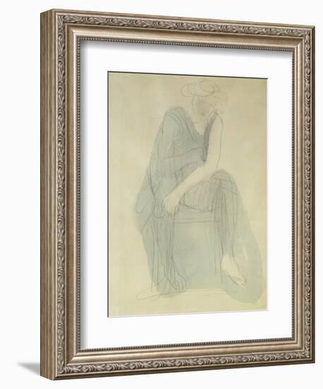 Seated Woman; Femme Assise-Auguste Rodin-Framed Giclee Print