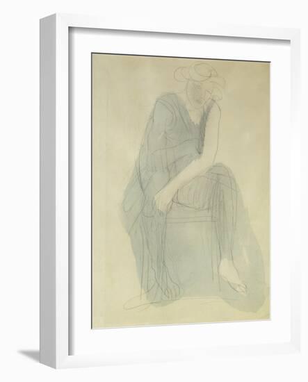 Seated Woman; Femme Assise-Auguste Rodin-Framed Giclee Print