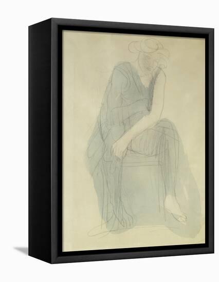 Seated Woman; Femme Assise-Auguste Rodin-Framed Stretched Canvas