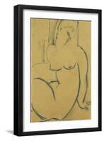 Seated Woman; Femme Assise-Amedeo Modigliani-Framed Giclee Print