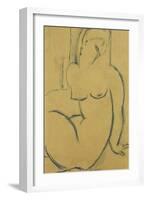 Seated Woman; Femme Assise-Amedeo Modigliani-Framed Giclee Print