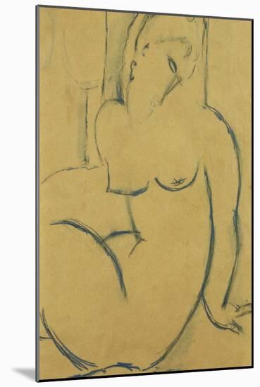 Seated Woman; Femme Assise-Amedeo Modigliani-Mounted Giclee Print