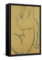 Seated Woman; Femme Assise-Amedeo Modigliani-Framed Stretched Canvas