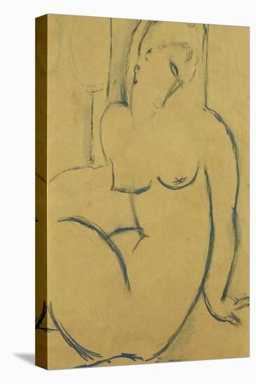 Seated Woman; Femme Assise-Amedeo Modigliani-Stretched Canvas