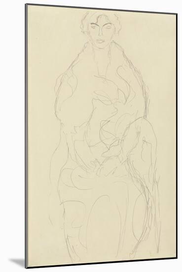 Seated Woman from the Front, C.1917-18-Gustav Klimt-Mounted Giclee Print
