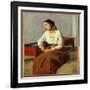 Seated Woman in Brown Skirt (Oil on Canvas)-Jean Baptiste Camille Corot-Framed Giclee Print