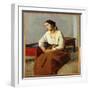 Seated Woman in Brown Skirt (Oil on Canvas)-Jean Baptiste Camille Corot-Framed Giclee Print