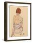 Seated Woman in Underwear, Rear View, 1917-Egon Schiele-Framed Giclee Print
