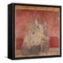 Seated woman playing a kithara, c.50–40 B.C.-Roman Republican Period-Framed Stretched Canvas