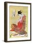 Seated Woman Reading-Hosoda Eishi-Framed Giclee Print