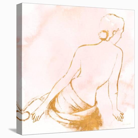 Seated Woman Rose Gold-Lanie Loreth-Stretched Canvas