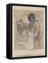 Seated Woman – Study for a Poster, 1897 (W/C on Paper)-Alphonse Marie Mucha-Framed Stretched Canvas