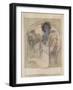 Seated Woman – Study for a Poster, 1897 (W/C on Paper)-Alphonse Marie Mucha-Framed Giclee Print