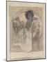 Seated Woman – Study for a Poster, 1897 (W/C on Paper)-Alphonse Marie Mucha-Mounted Giclee Print